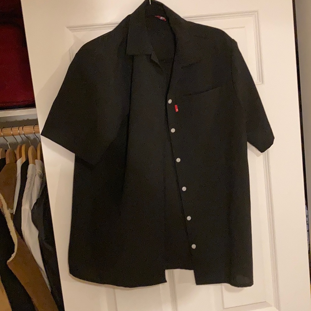 Black camp collar shirt